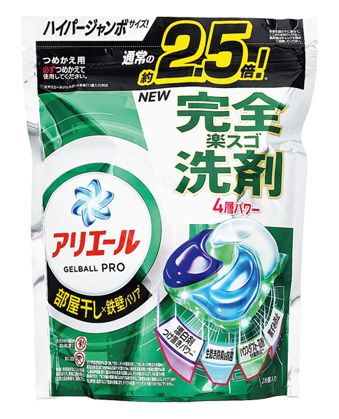 アリエール ジェルボール PRO 部屋干し 詰替 ハイパージャンボサイズ