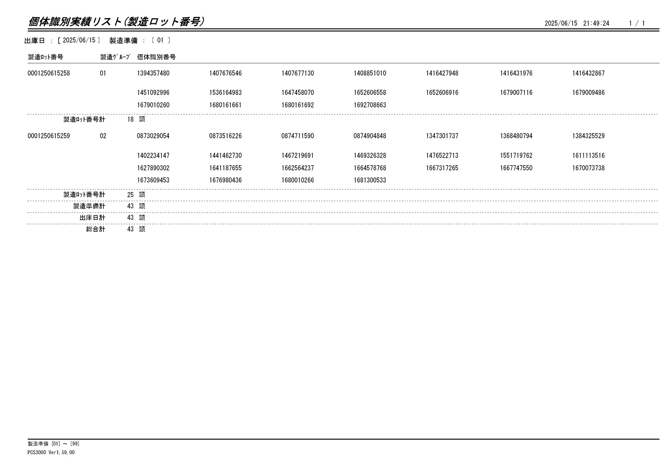 20250616 個体識別実績リスト(製造ロット番号)画像