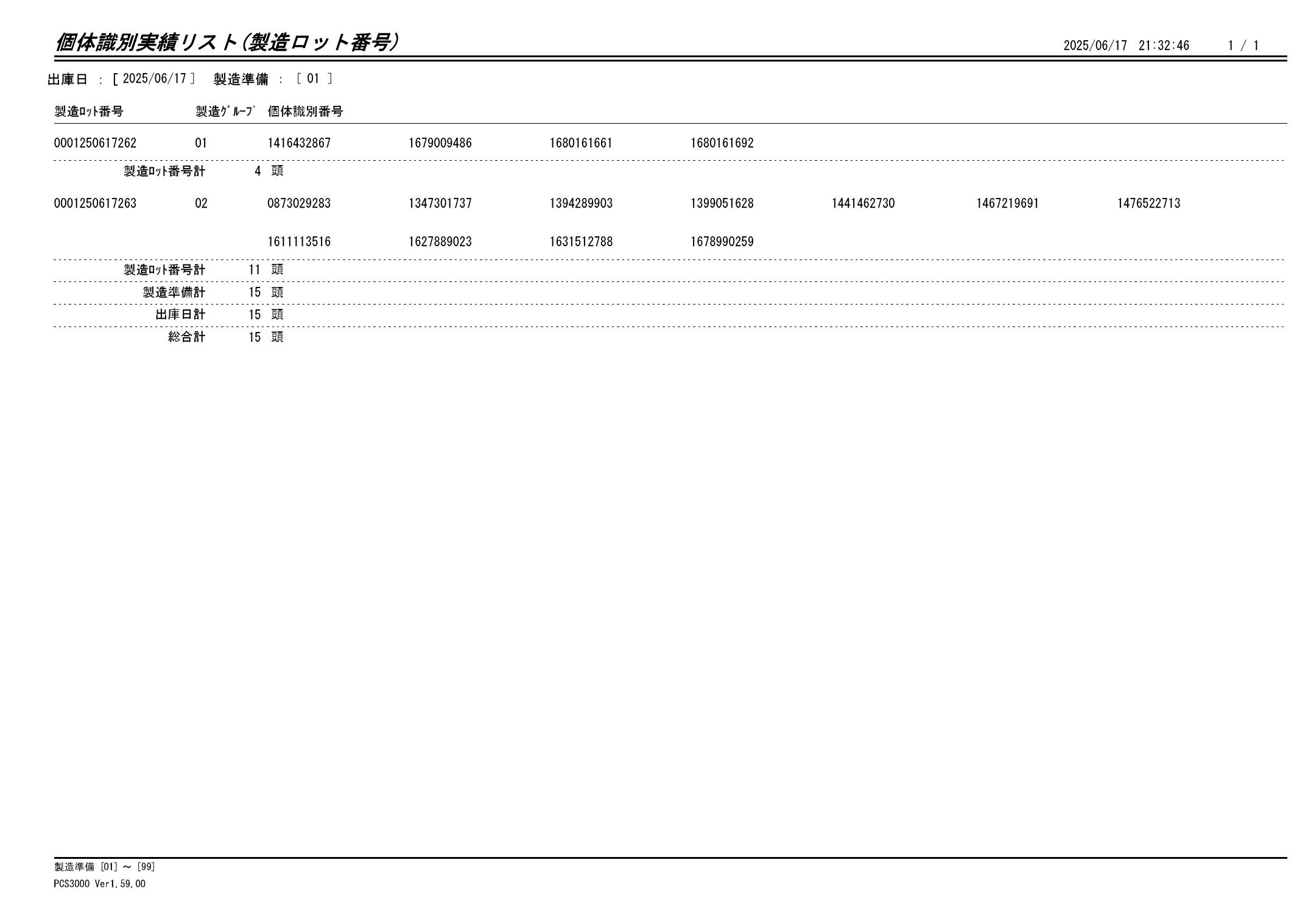 20250618 個体識別実績リスト(製造ロット番号)画像