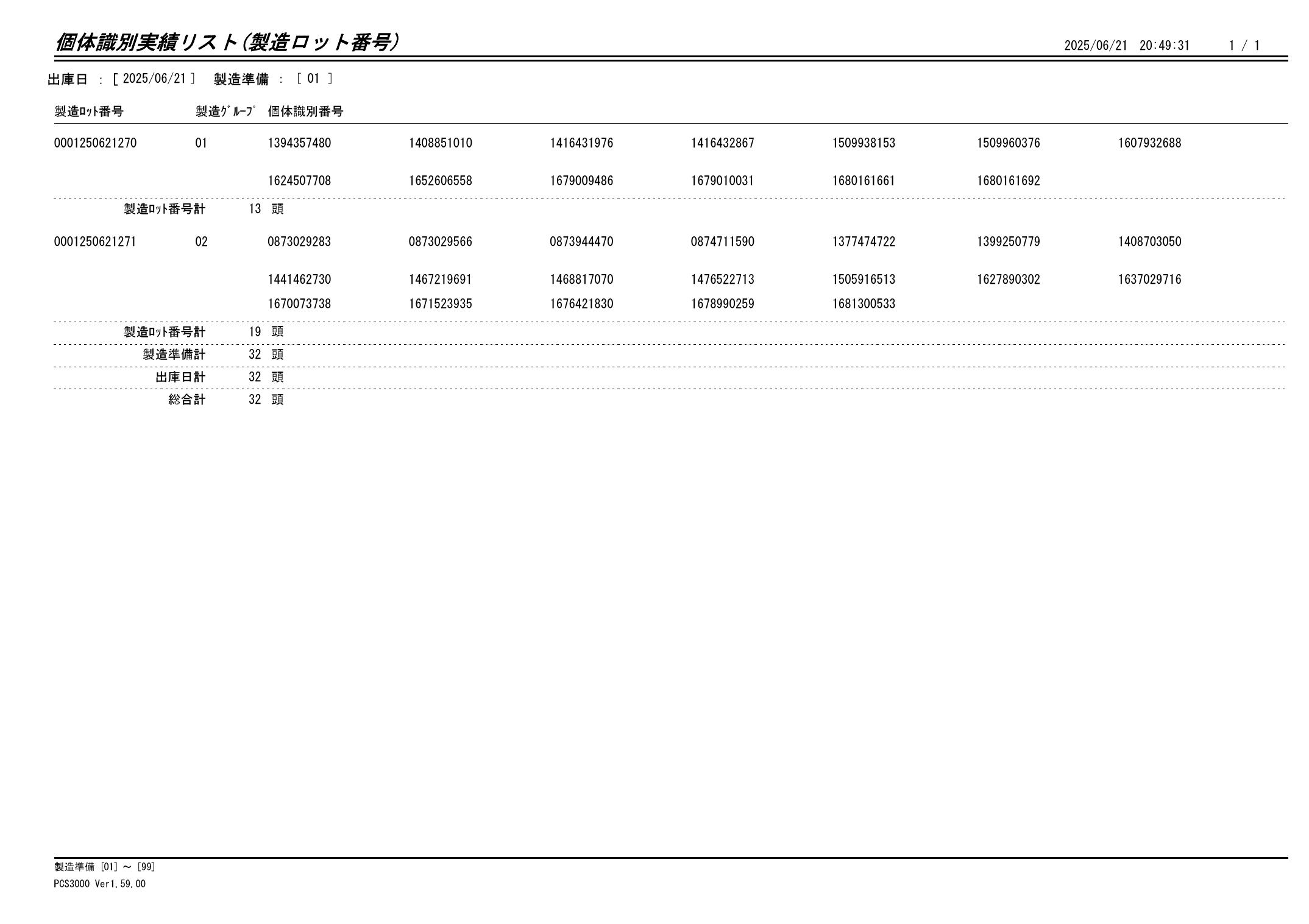 20250622 個体識別実績リスト(製造ロット番号)画像