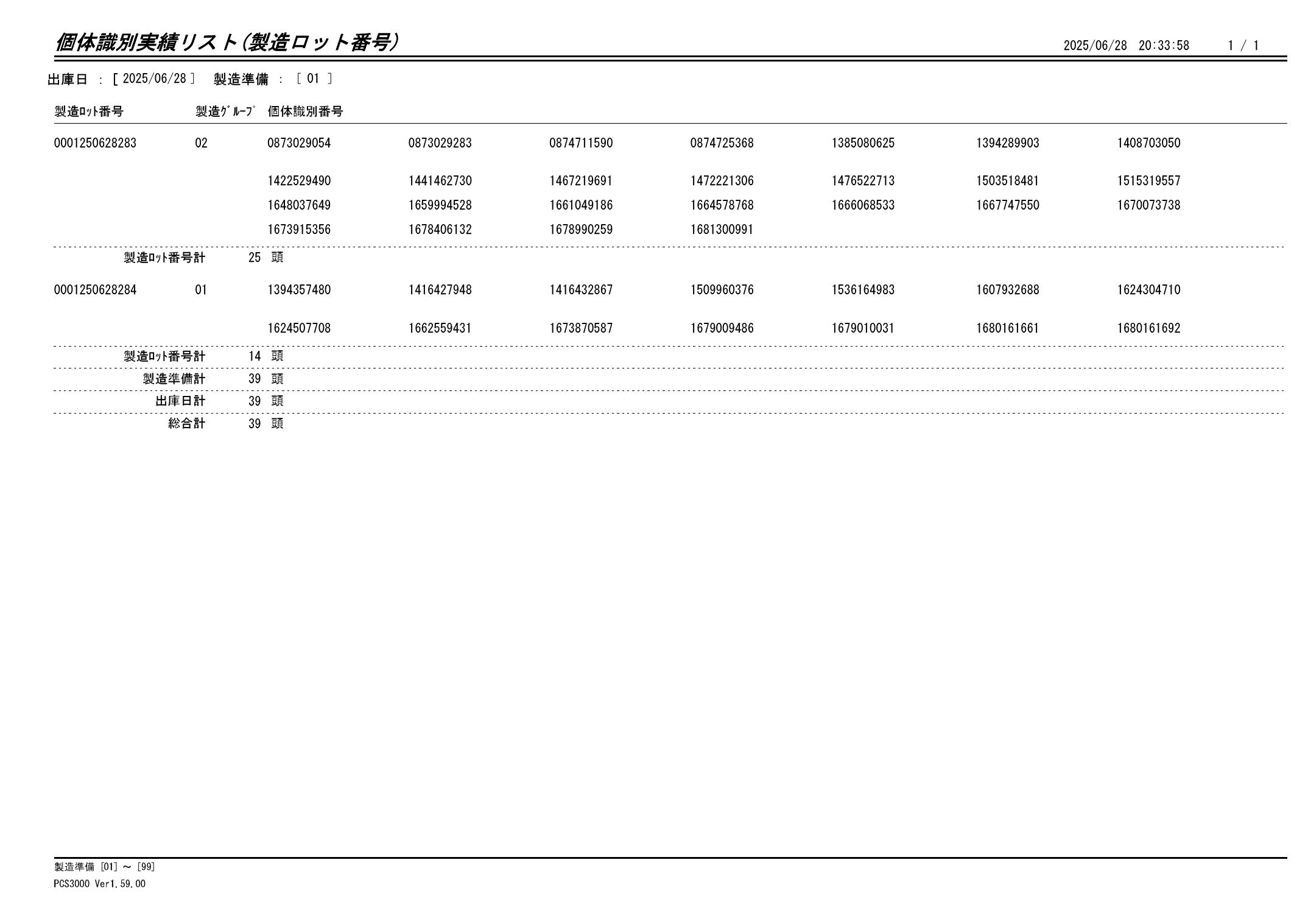 20250629 個体識別実績リスト(製造ロット番号)画像