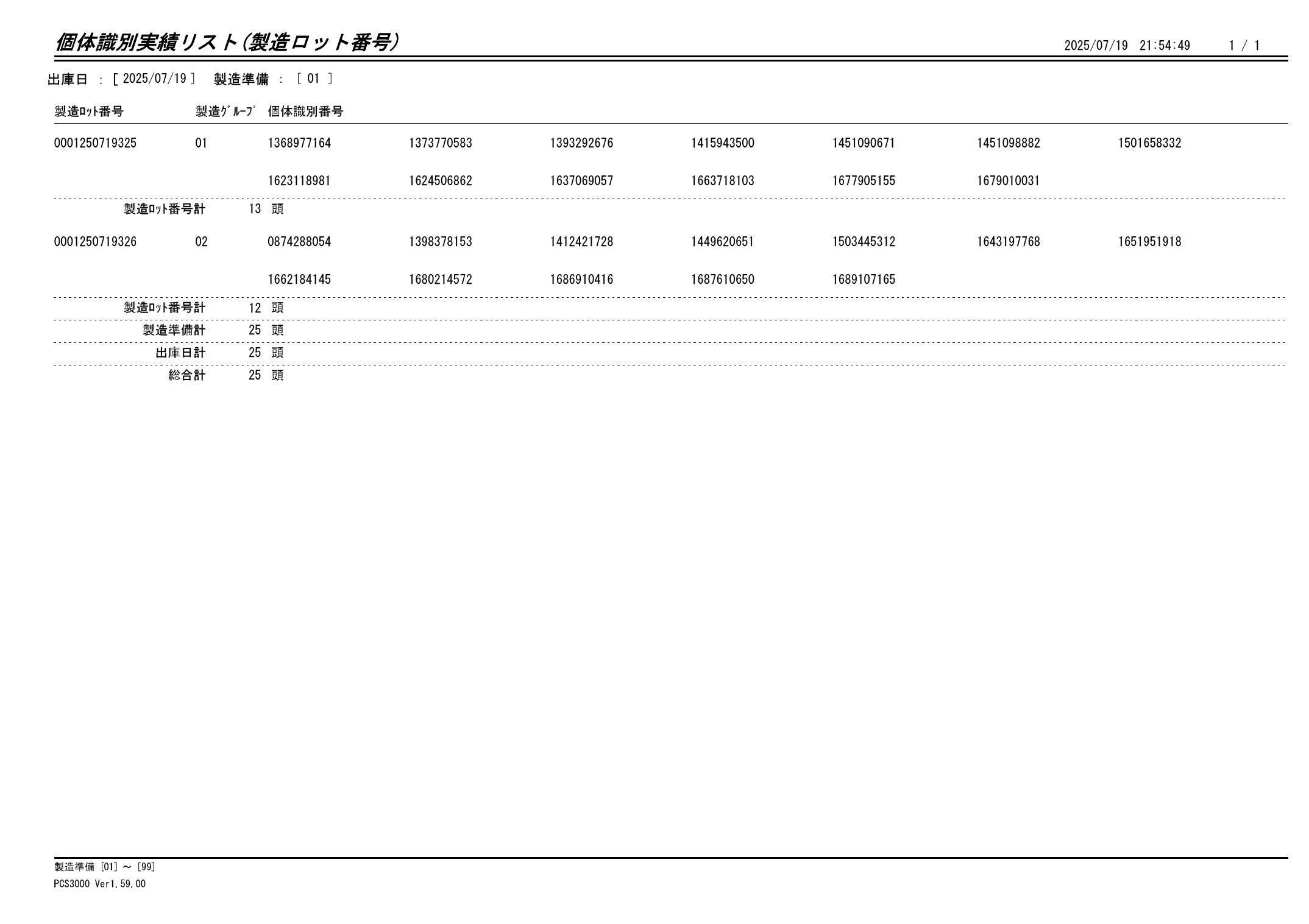 20250720 個体識別実績リスト(製造ロット番号)画像