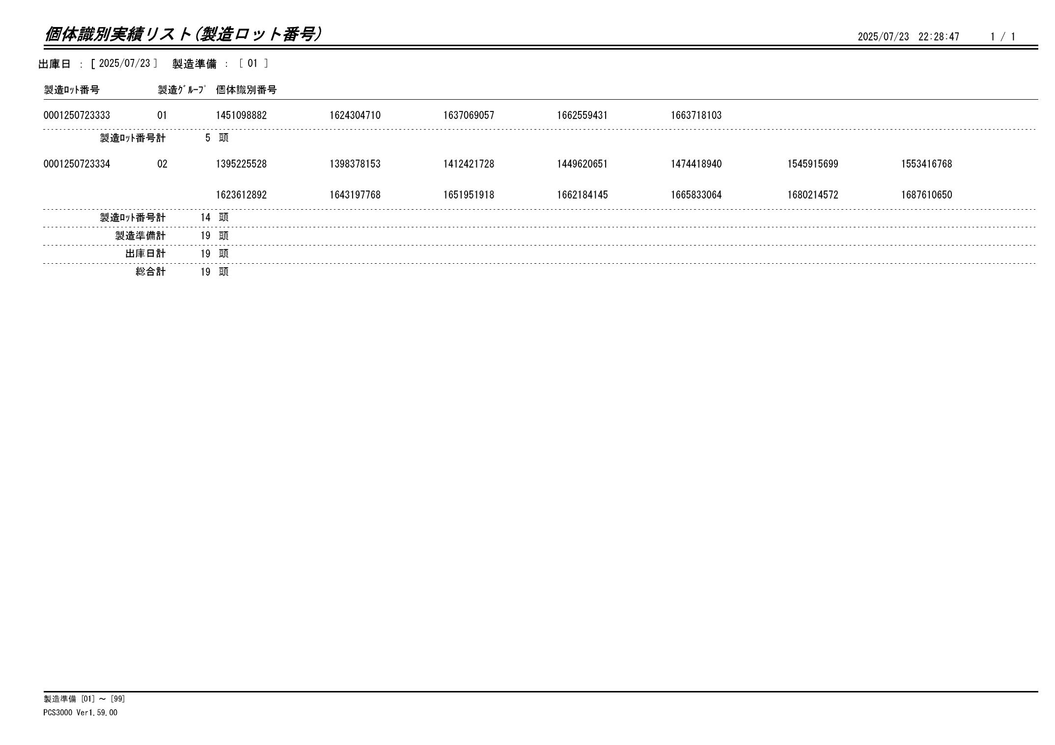 20250724 個体識別実績リスト(製造ロット番号)画像