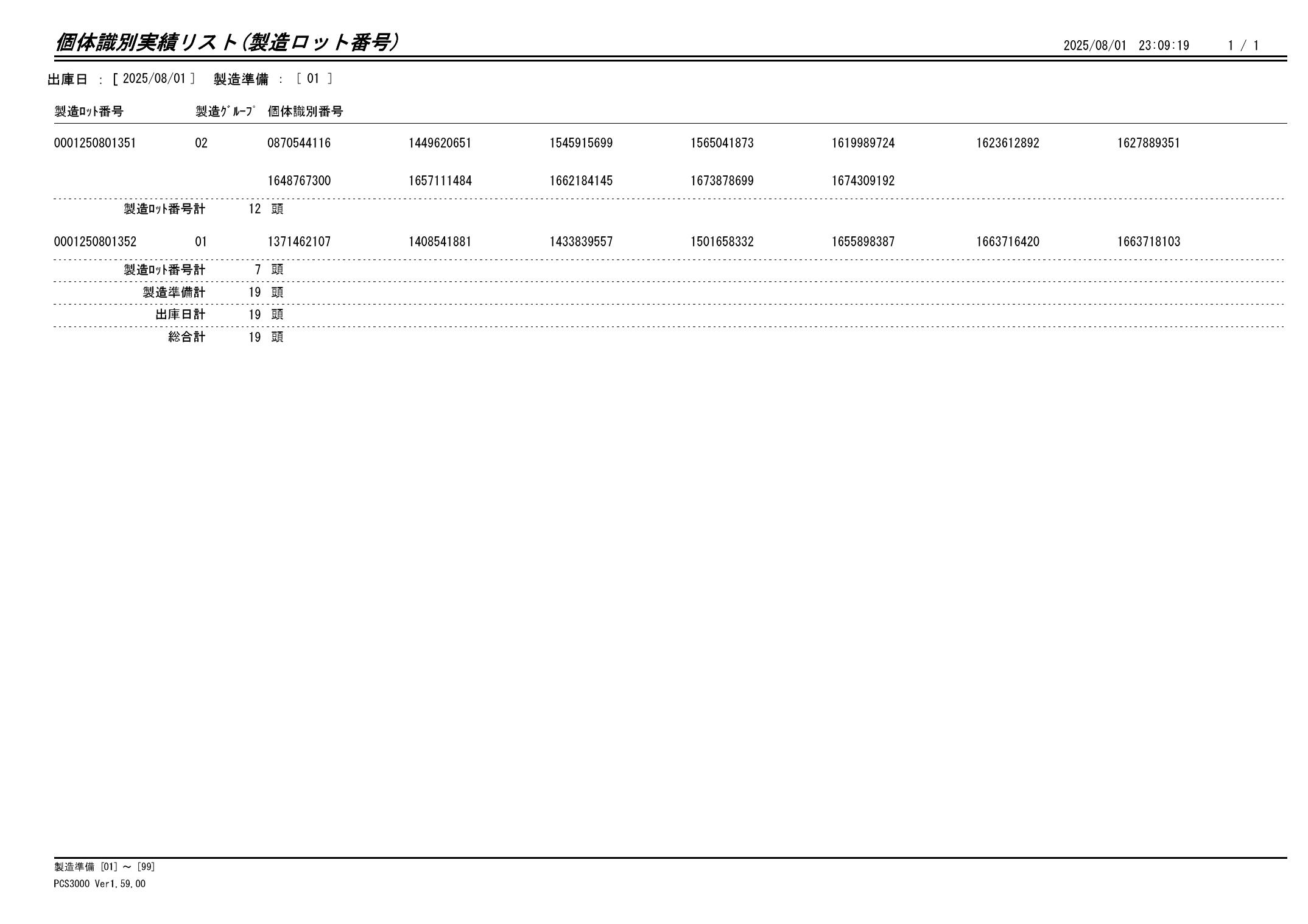 20250802 個体識別実績リスト(製造ロット番号)画像