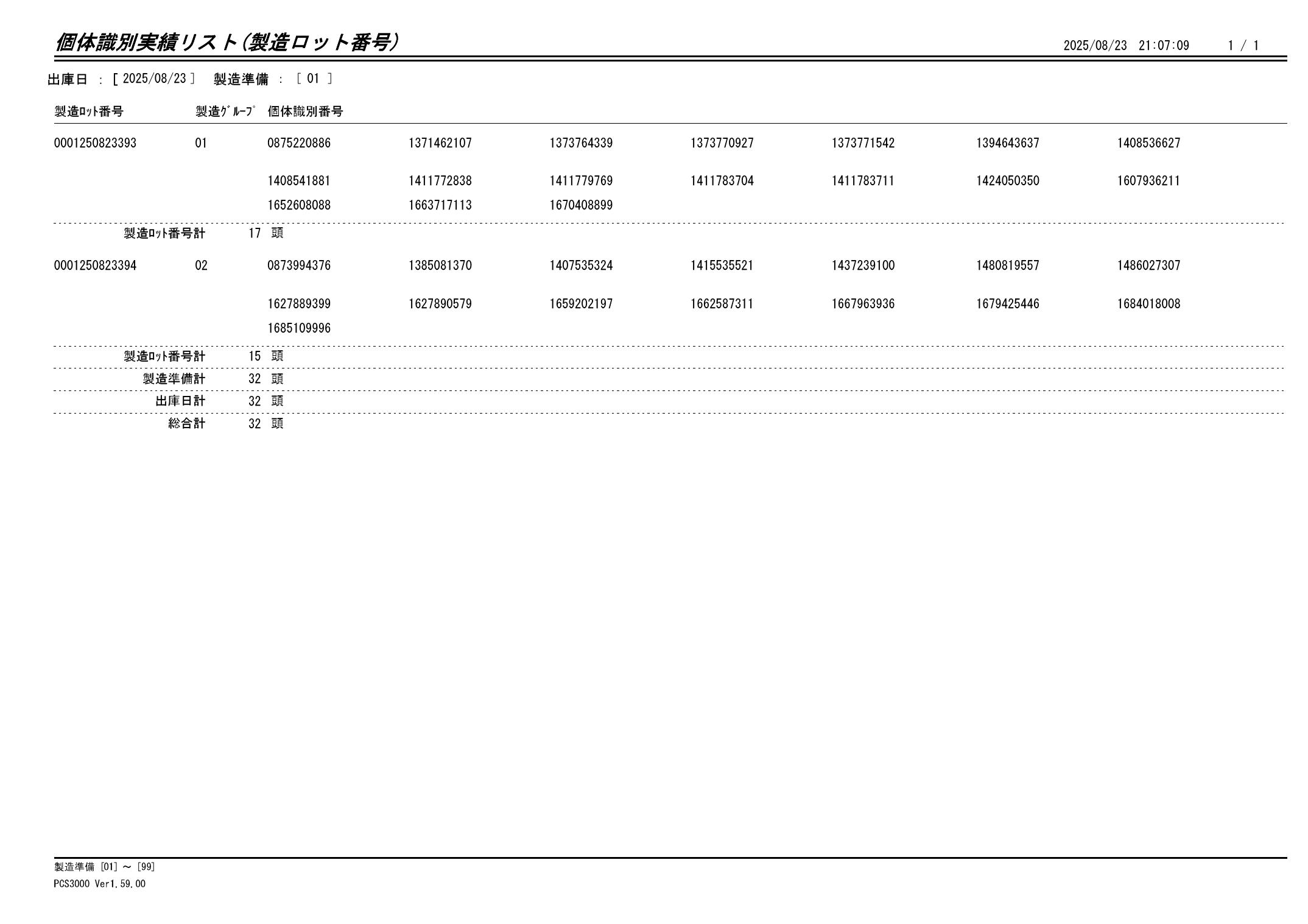 20250824 個体識別実績リスト(製造ロット番号)画像