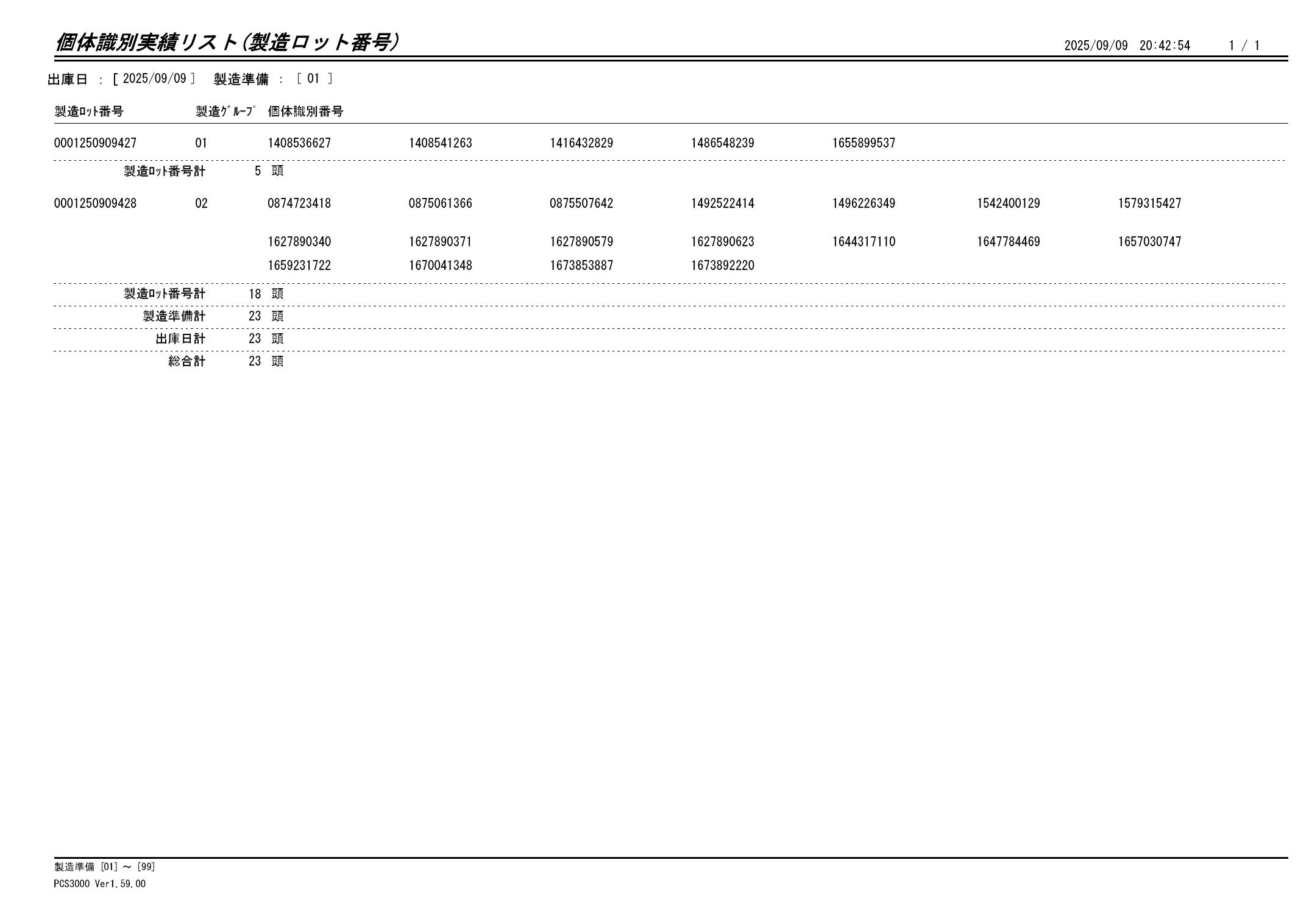 20250910 個体識別実績リスト（製造ロット番号）画像
