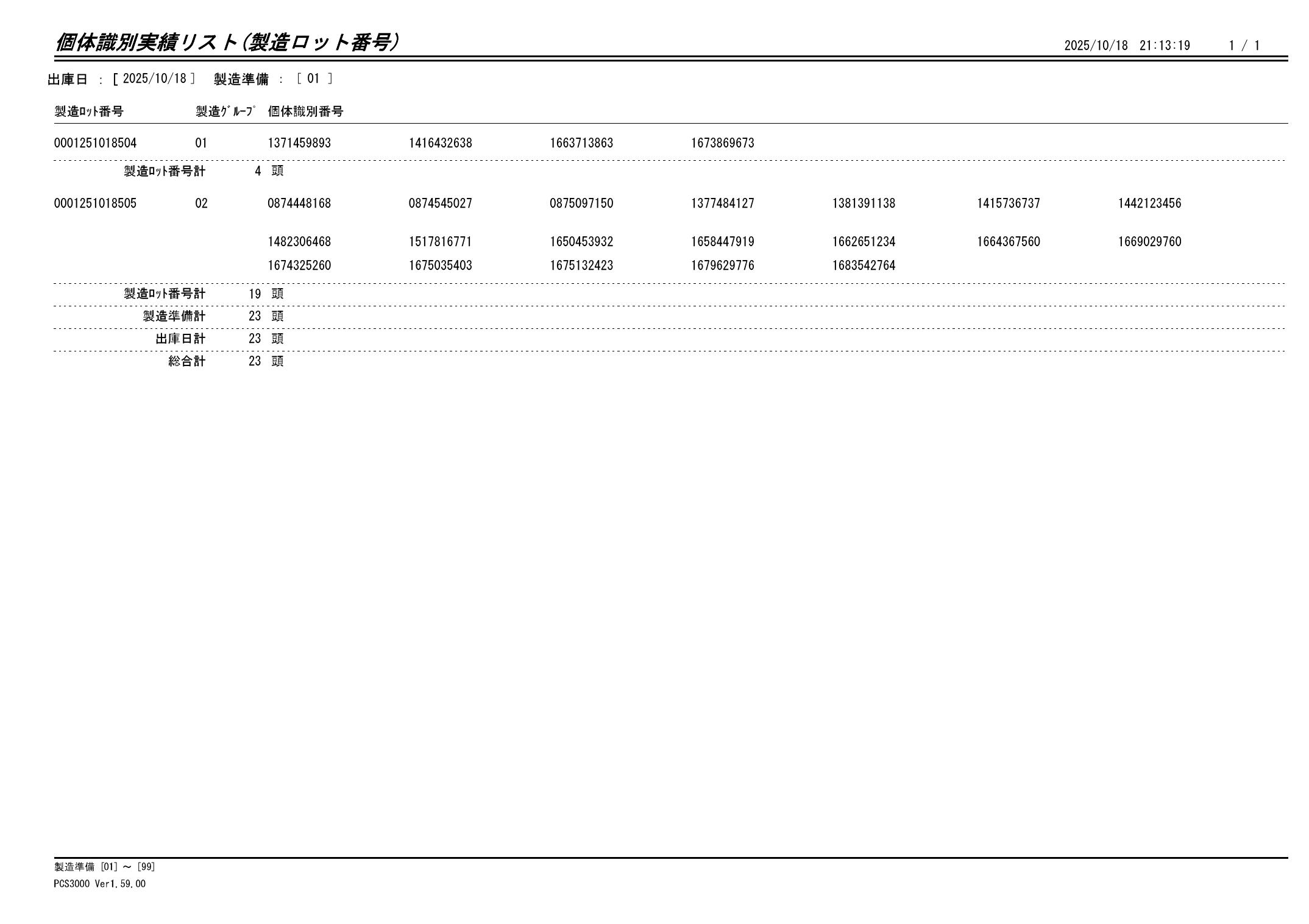20251019 個体識別実績リスト（製造ロット番号）画像