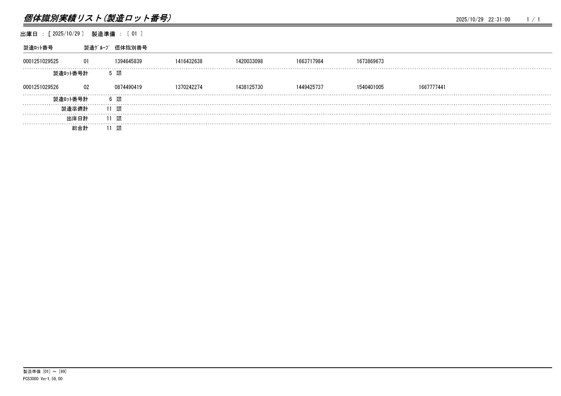 20251030 個体識別実績リスト（製造ロット番号）画像