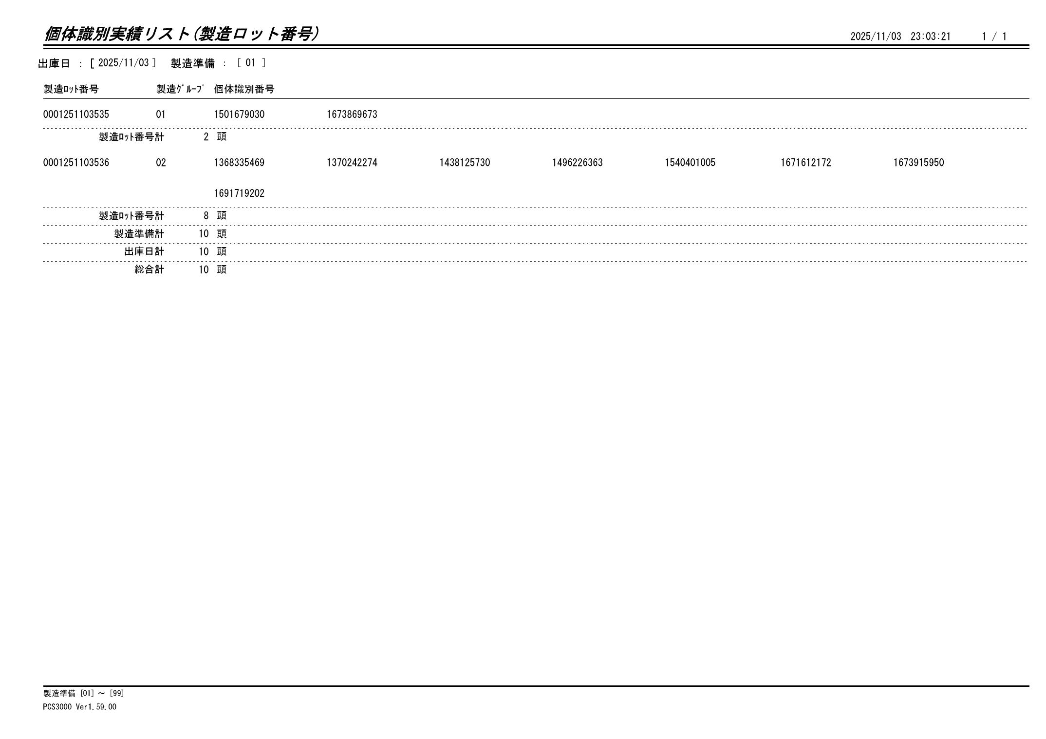 20251104 個体識別実績リスト（製造ロット番号）画像