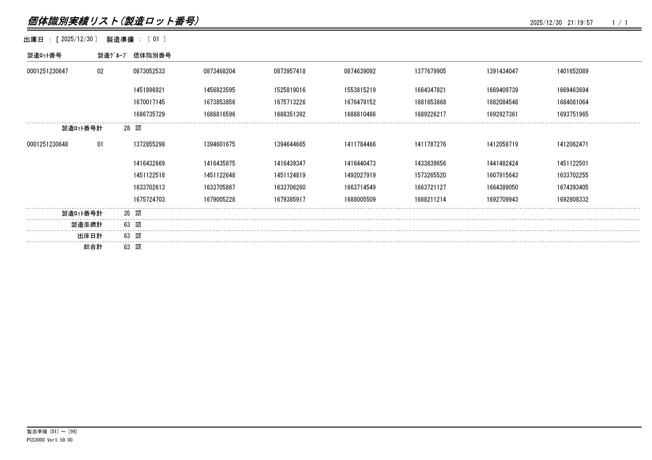 20251231 個体識別実績リスト（製造ロット番号）画像