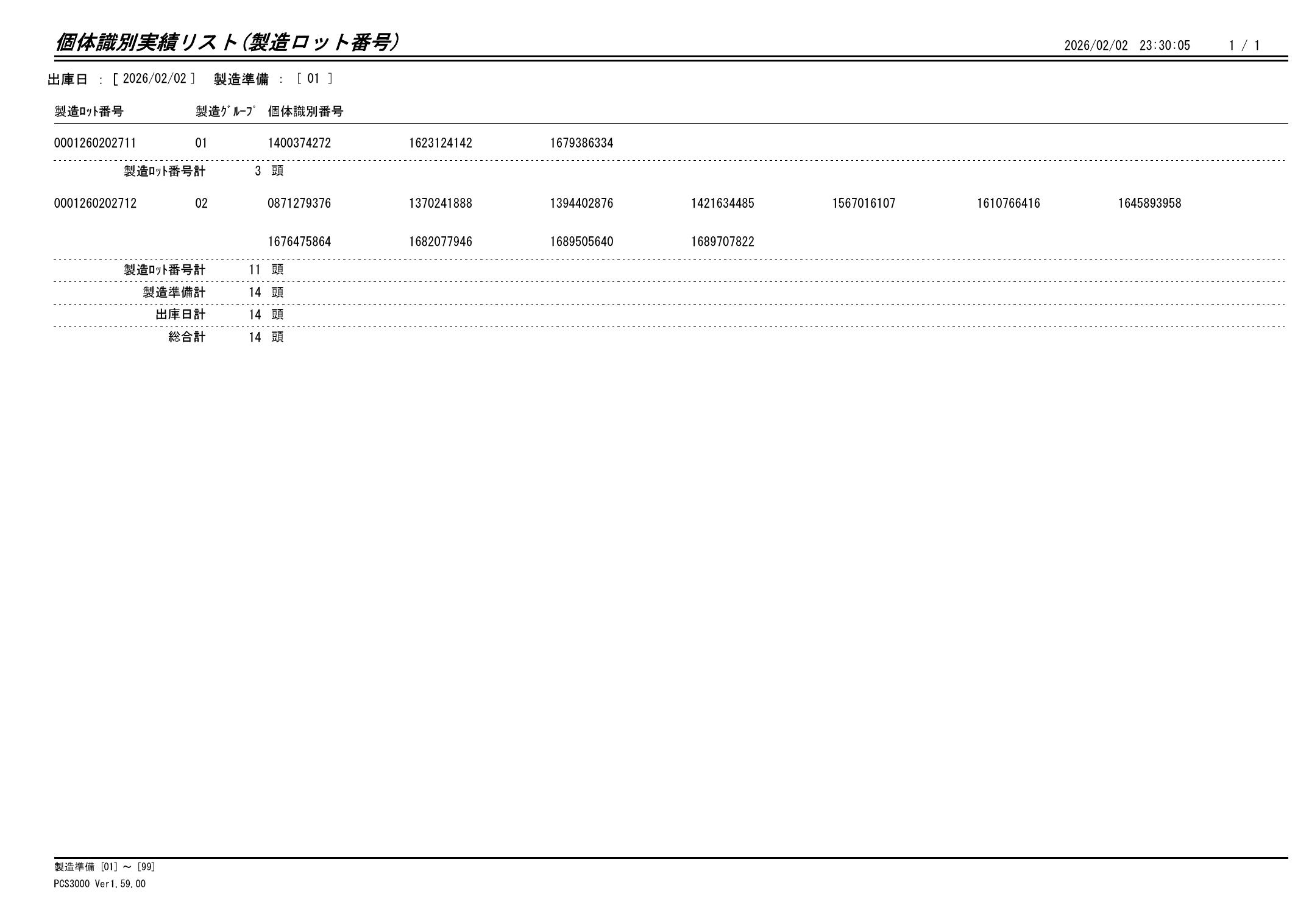 20260203 個体識別実績リスト（製造ロット番号）画像